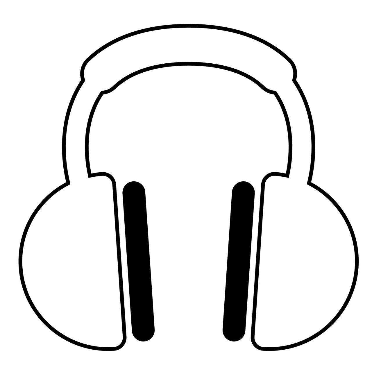Headphone vector white clipart