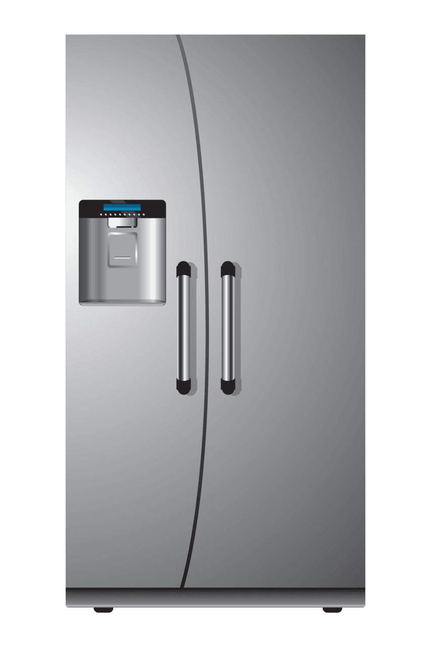 Silver refrigerator fridge clipart clip art