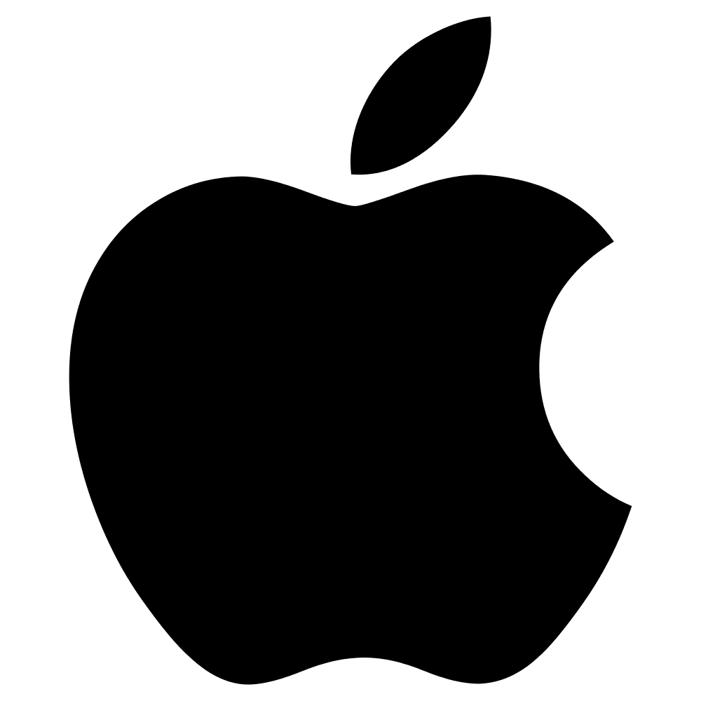 Apple black and white official logo stic clipart