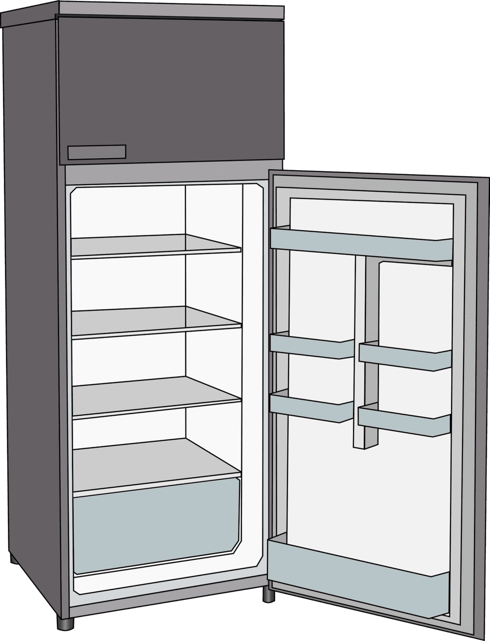Fridge empty refrigerator vector clipart images