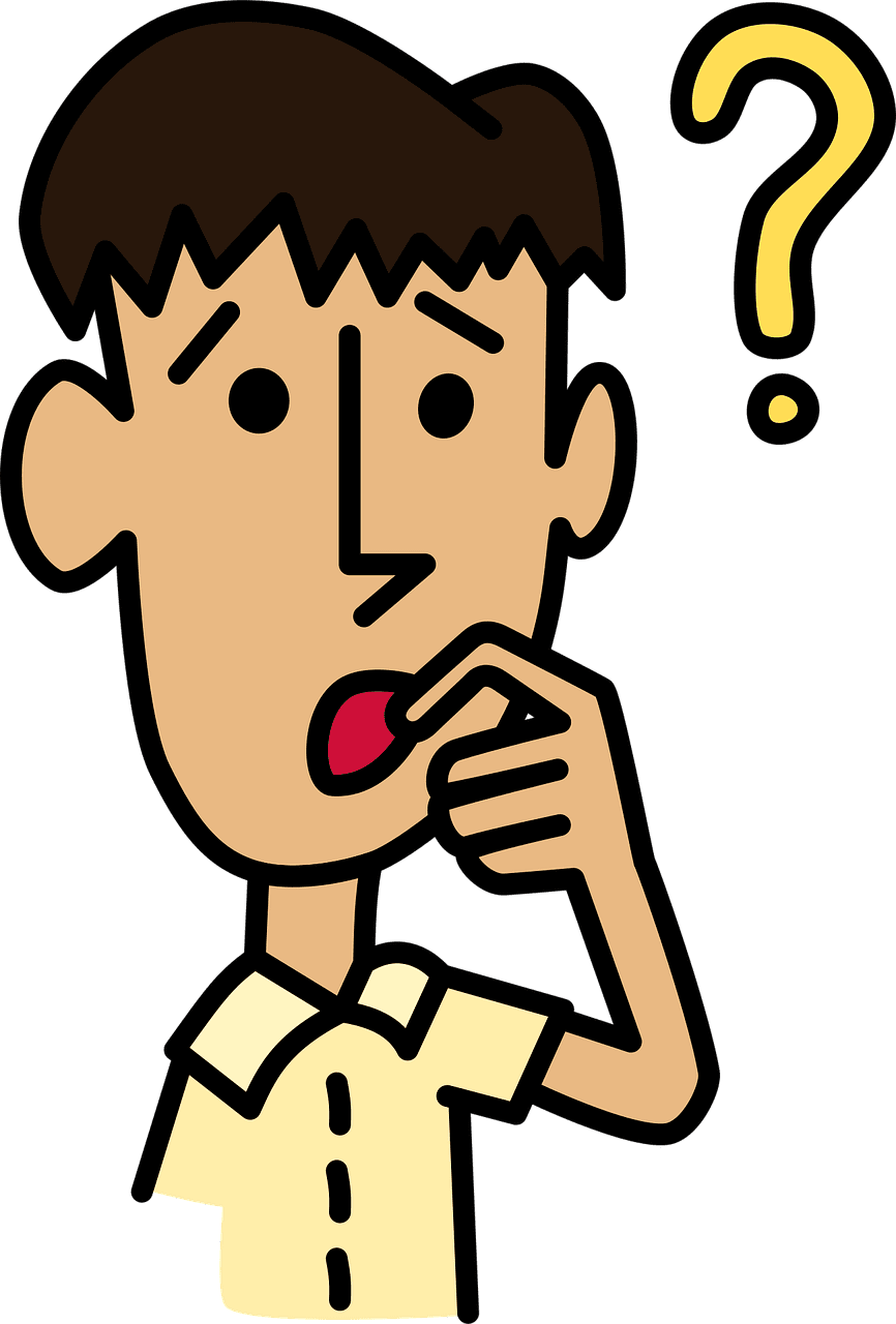 Student confused question vector graphic clipart
