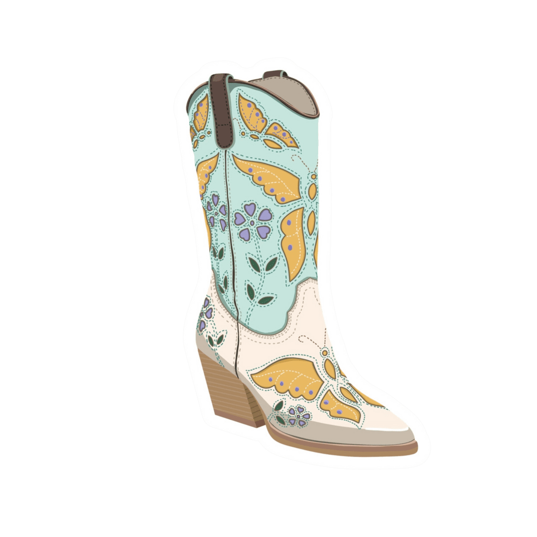 Western boots cowboy boot sticker golden hour co clipart vector