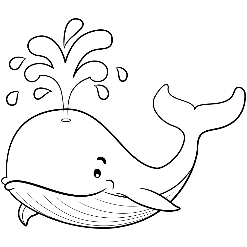 Black white fish whale coloring pages printable line kids drawing hub clipart logo