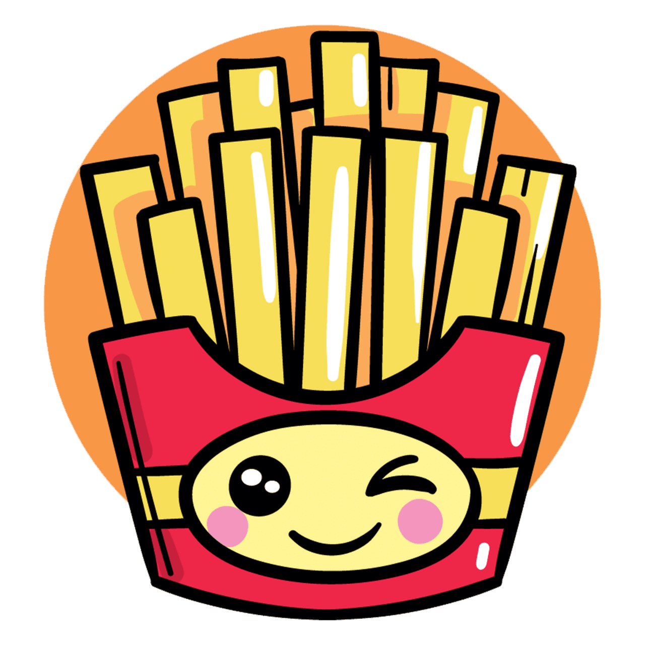 French fries kawaii sticker clipart image