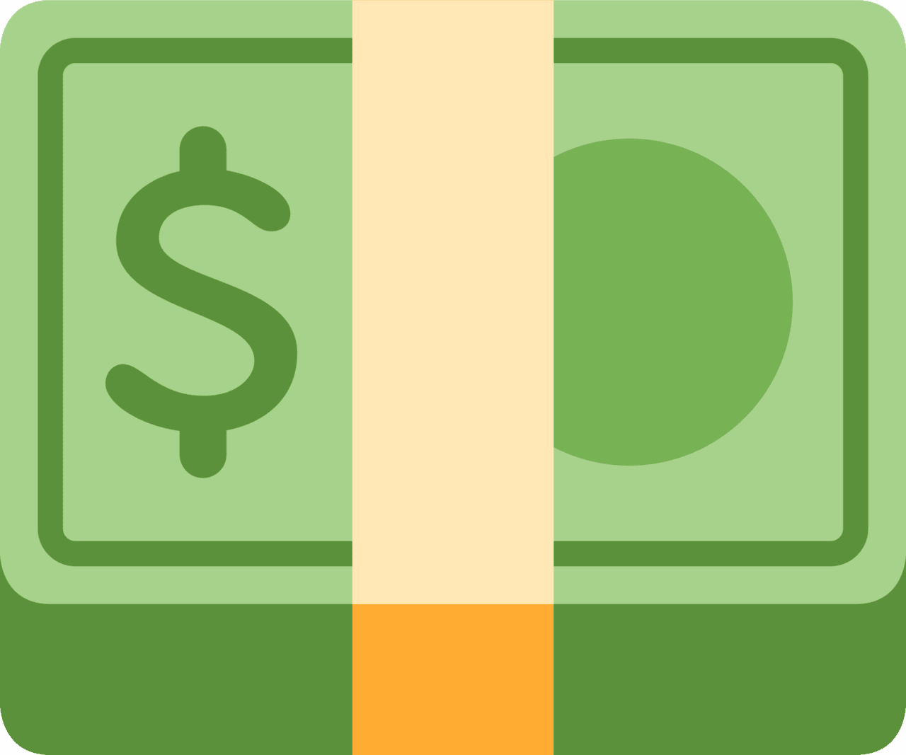 Dollar symbol banknote with sign emoji for clipart transparent