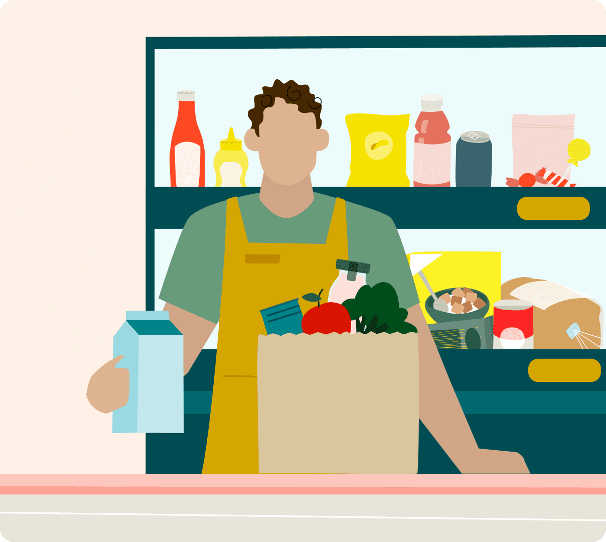 Grocery store line ordering trends report for clipart picture
