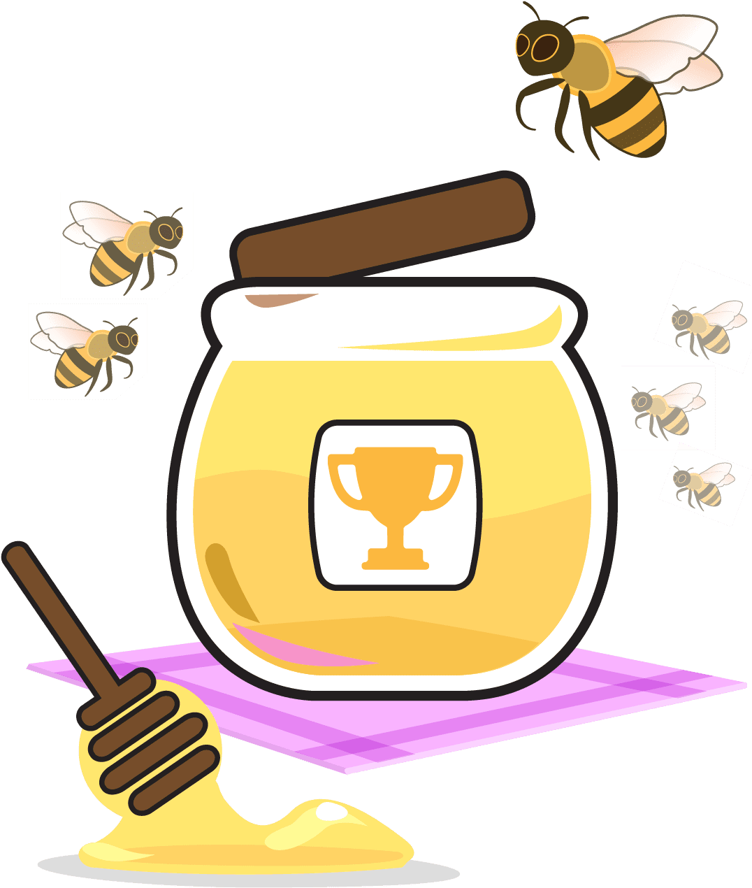 Bees and honey jar clipart photo