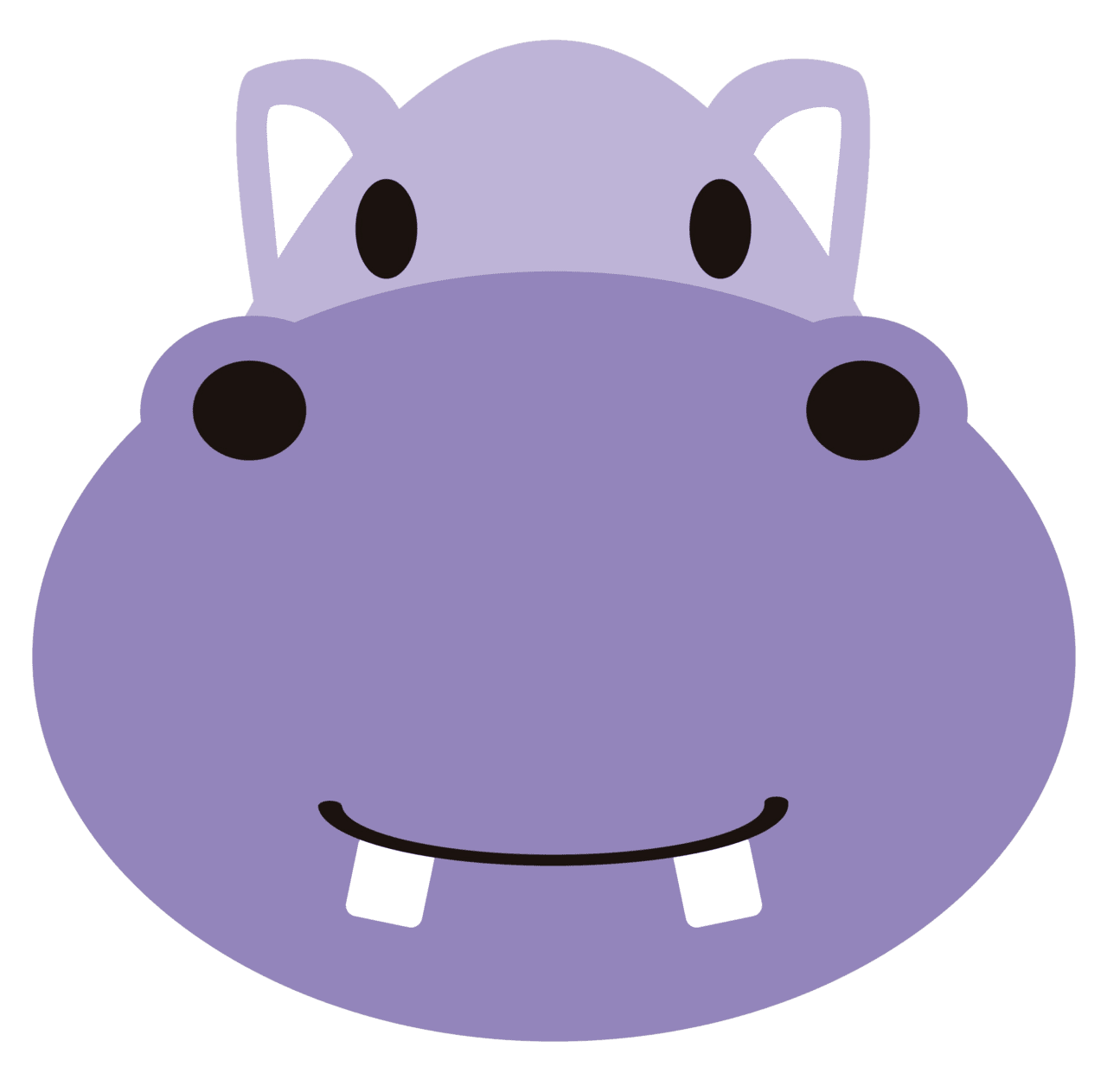 Hippopotamus cute hippo face vector clipart images