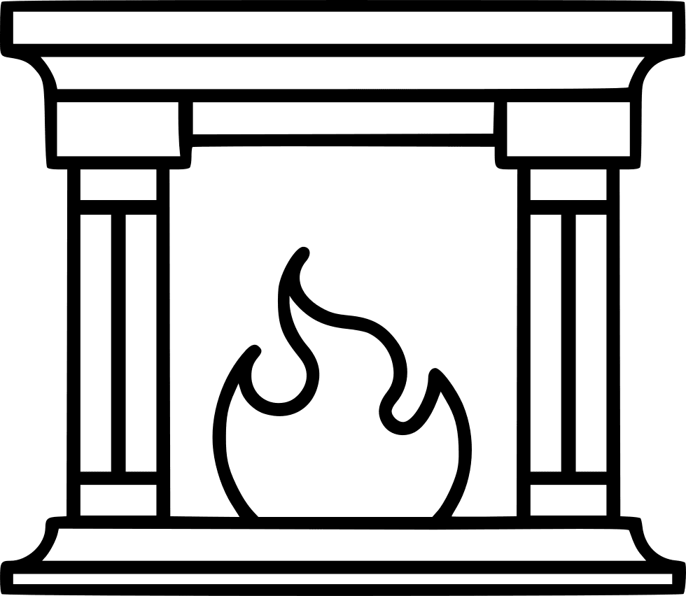 Fireplace silhouette cozy hearth decorative home clipart free