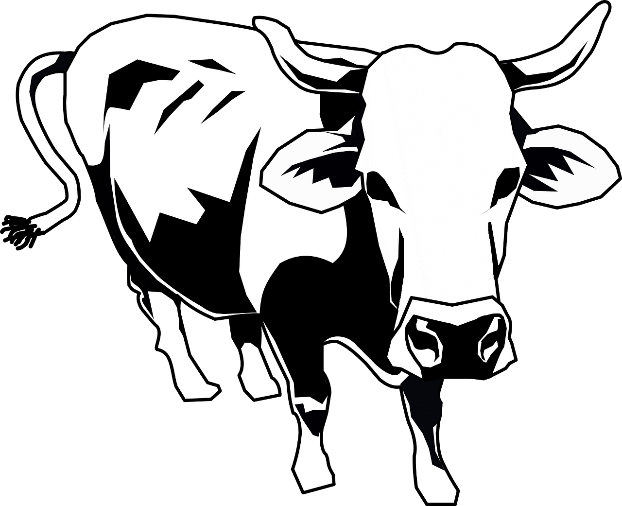 Cow black and white little vector clipart images