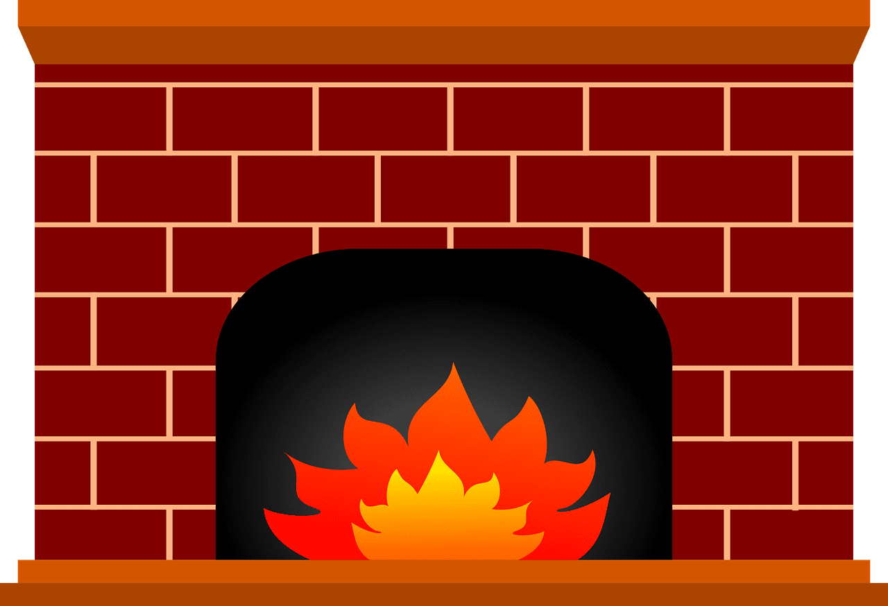 Fireplace chimney fire flame vector graphic clipart