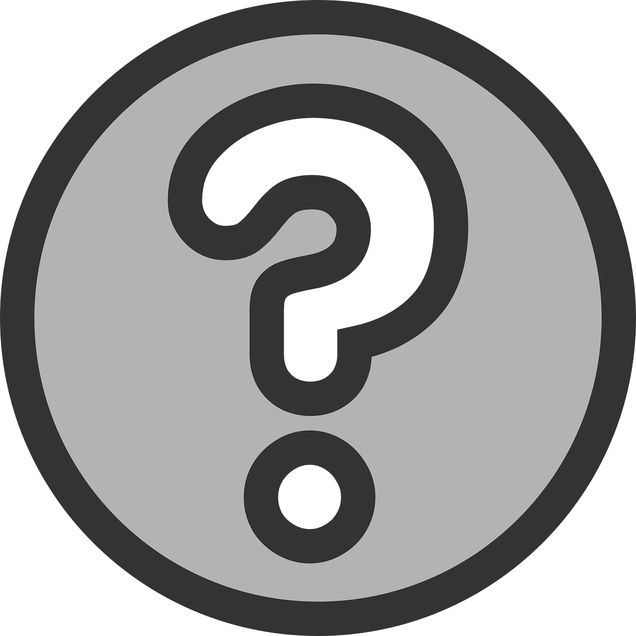 Questioning question mark circle round help image from clipart