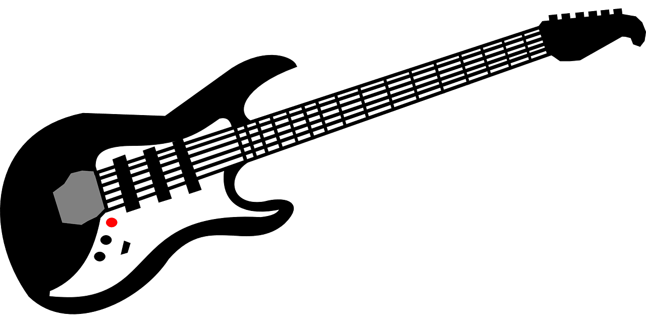 Electric guitar music vector graphic clipart 2