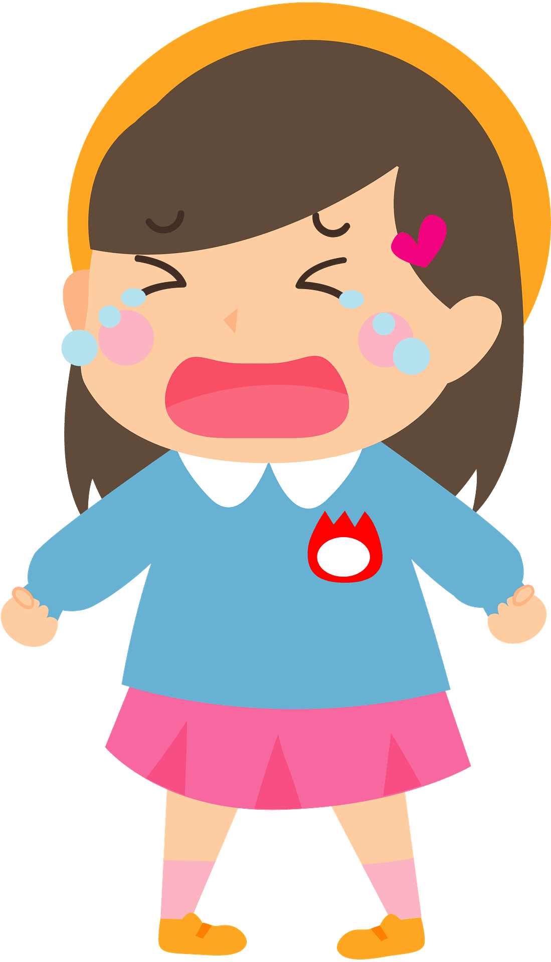 Premium vector sad and crying woman with hand chest clip art clipart