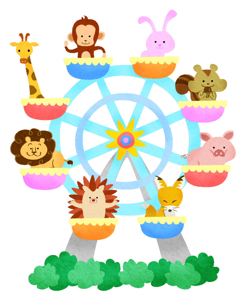 Ferris wheel animals clipart transparent