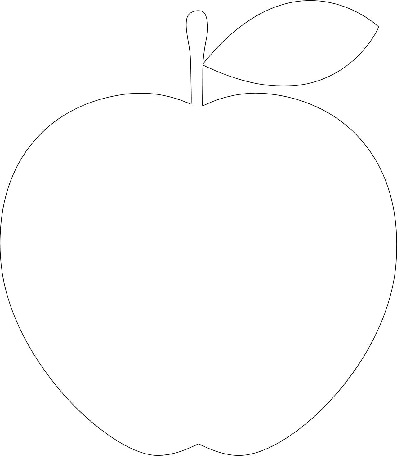 Apple black and white vector silhouettes clipart