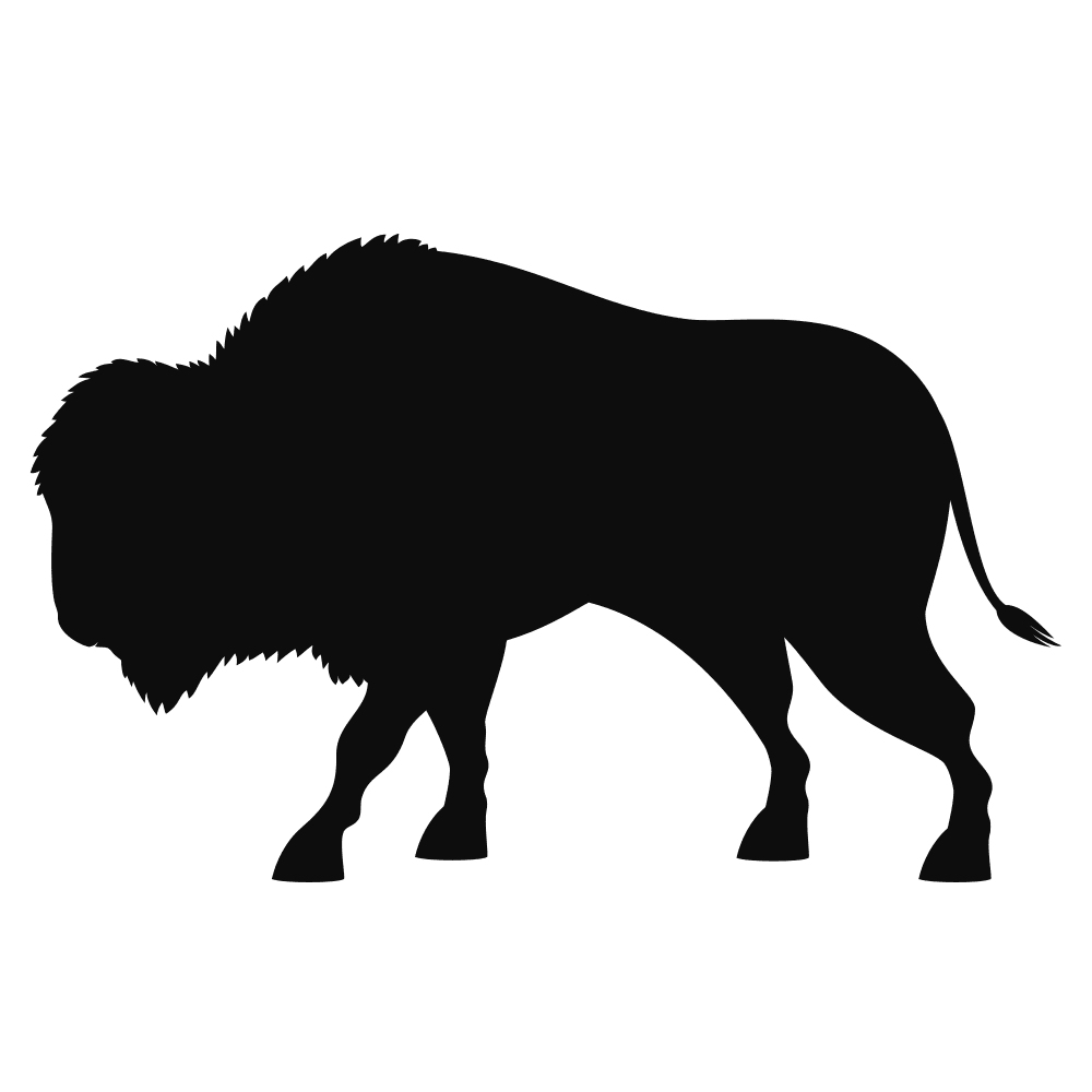 Buffalo bison silhouette fabric panel clipart picture