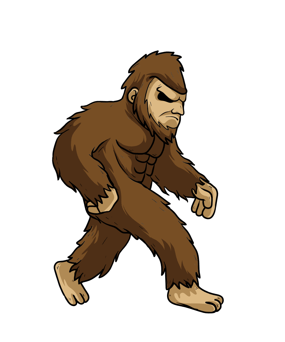 Bigfoot walking big foot sasquatch yeti heart clipart free