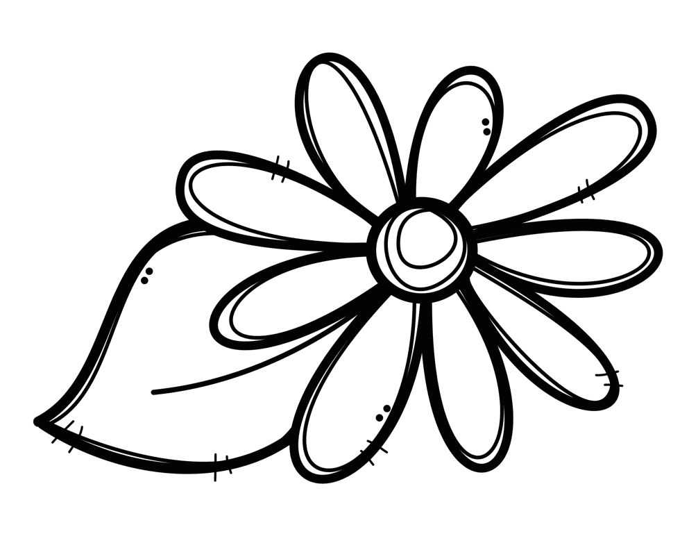 Flower outline pin page clipart logo 2