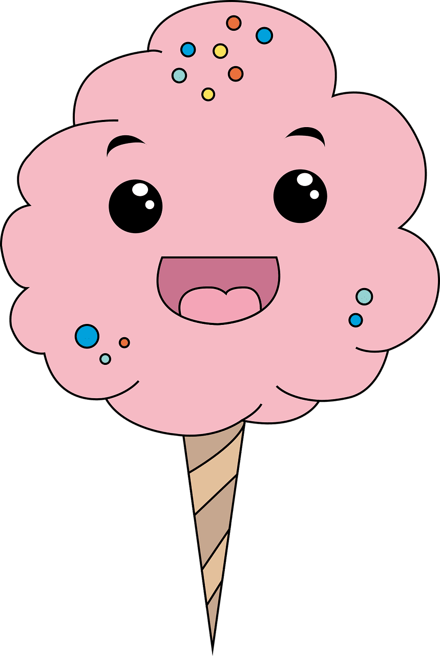 Cotton candy floss sweets vector graphic clipart