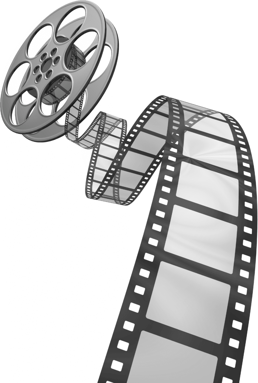 Film reel and cinematic imagery in production clipart all