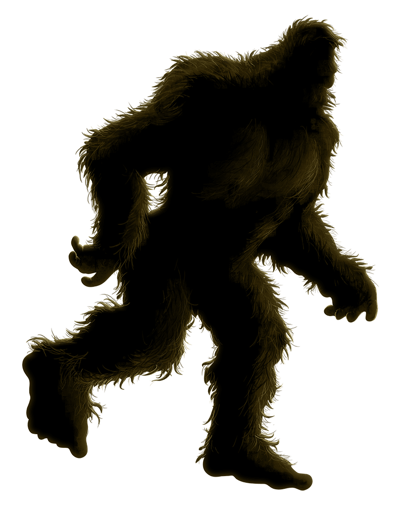 Bigfoot outline sasquatch silhouette cryptid figure clipart picture