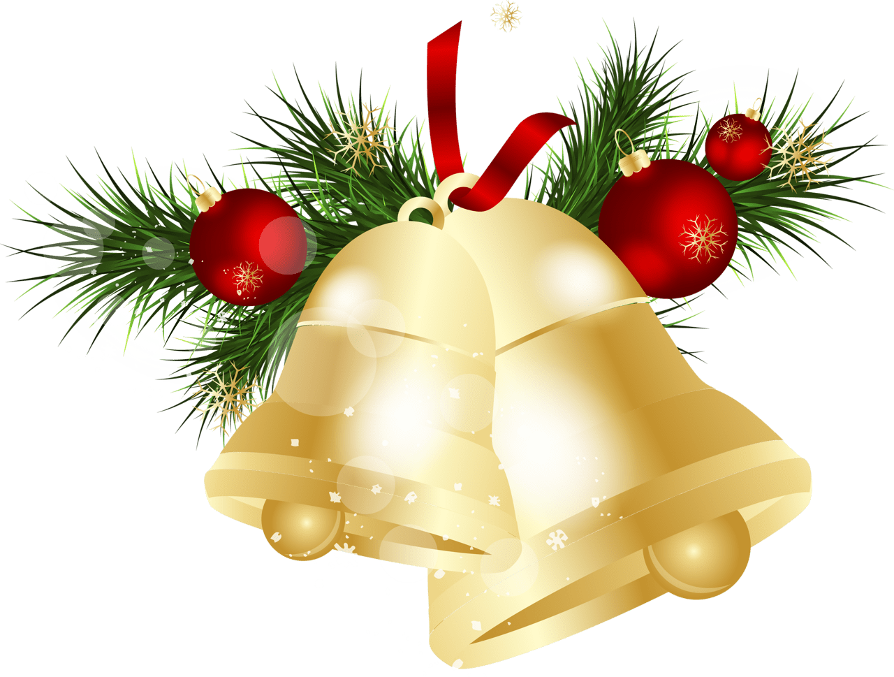 Christmas background traditional golden bell clipart