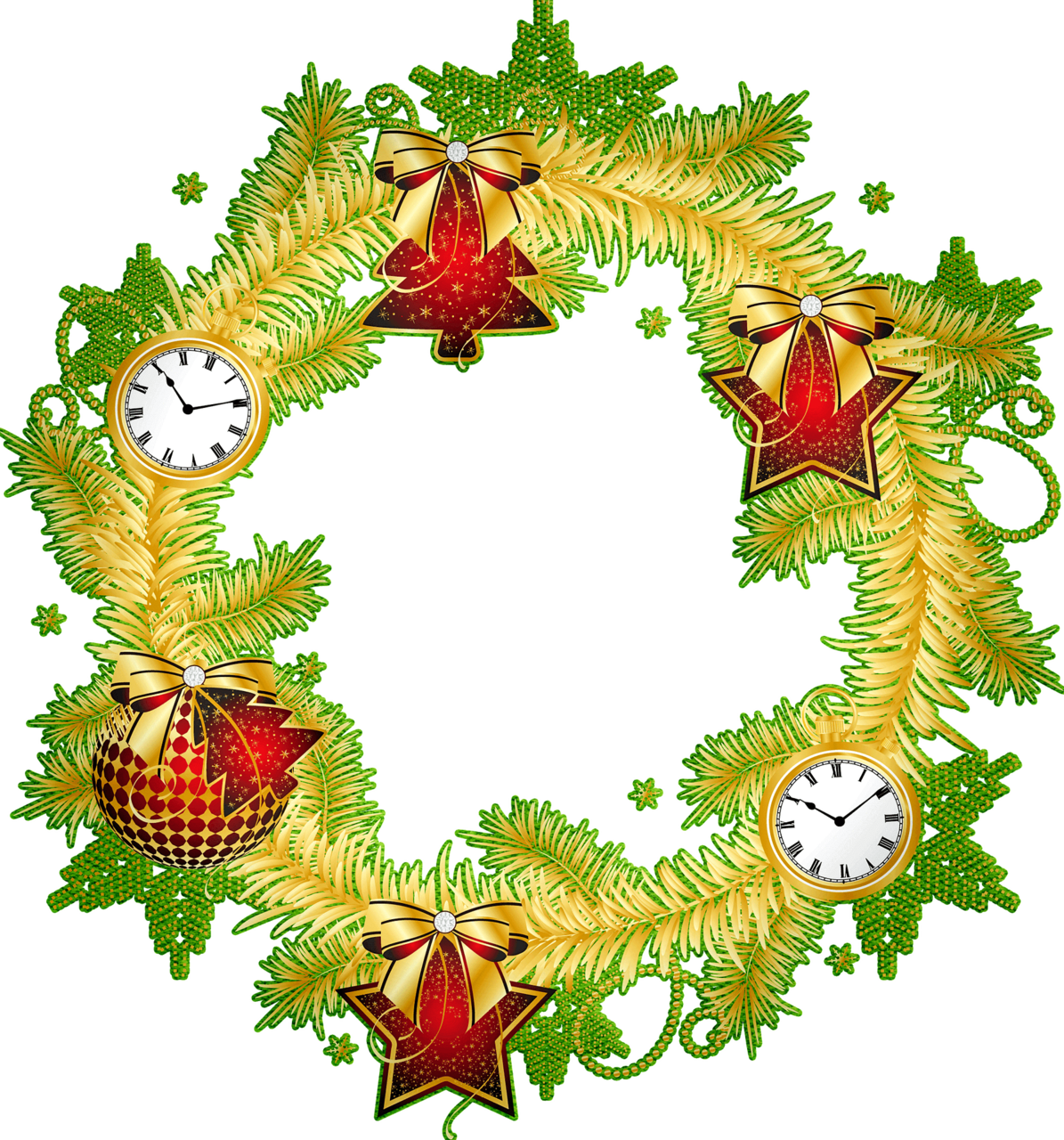 Christmas reef wreath vector clipart images 5