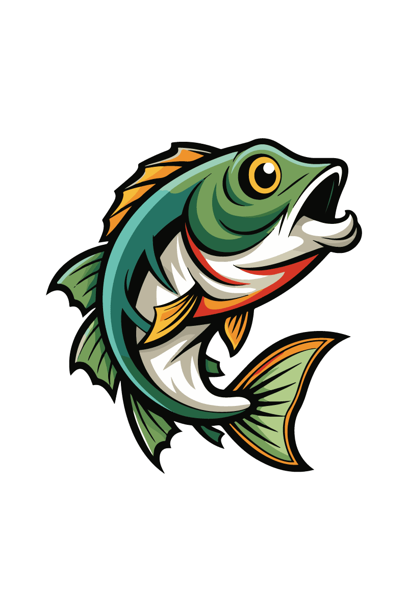 Bass fish clipart vector for shirt design images