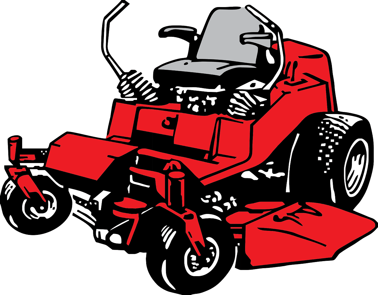 Mowing grass mower machine lawn vector graphic clipart