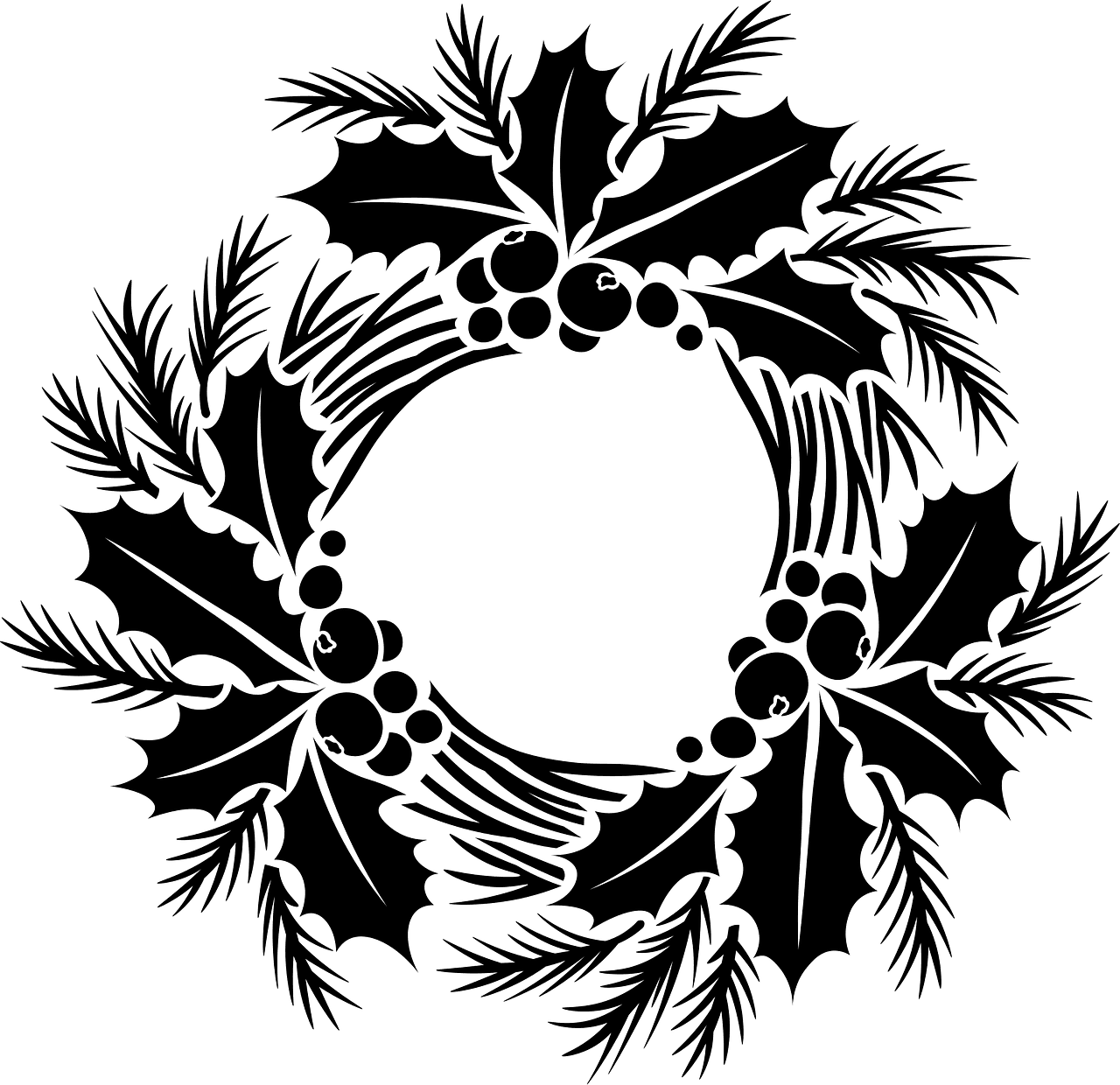 Christmas reef wreath vector clipart images 6