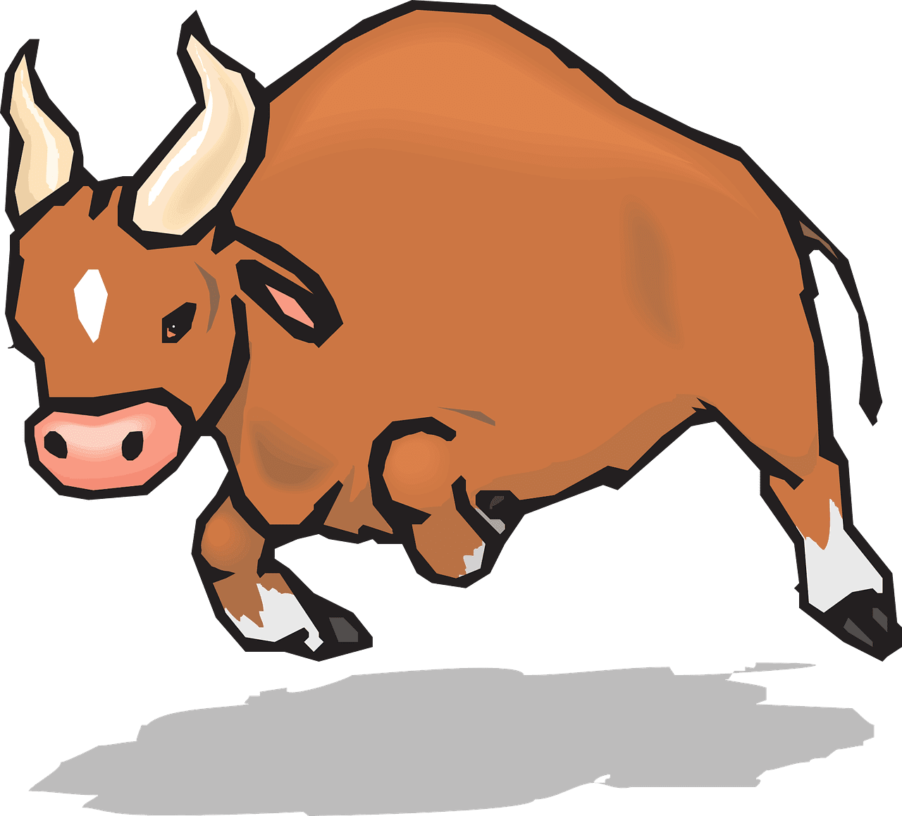 Bull horns charging vector graphic clipart