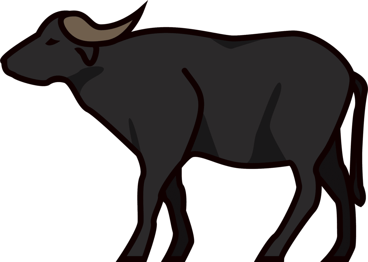 Water buffalo emoji for clipart logo
