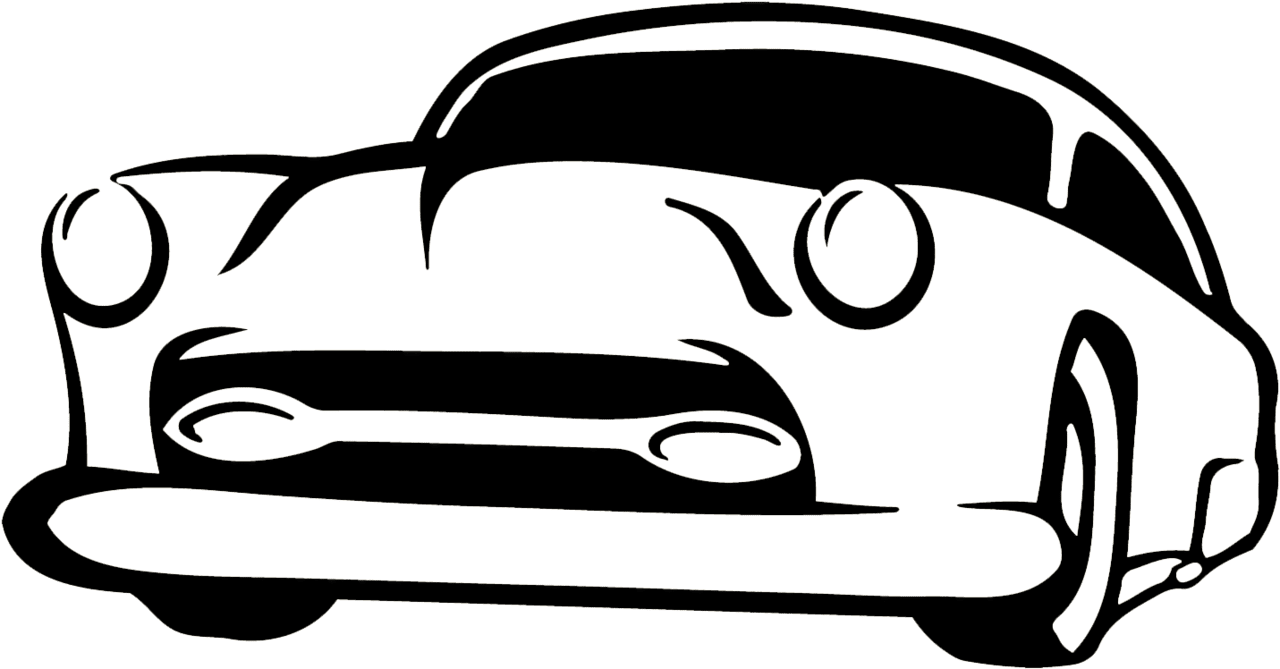 Black and white of cars old car clipart graphic design image with no background