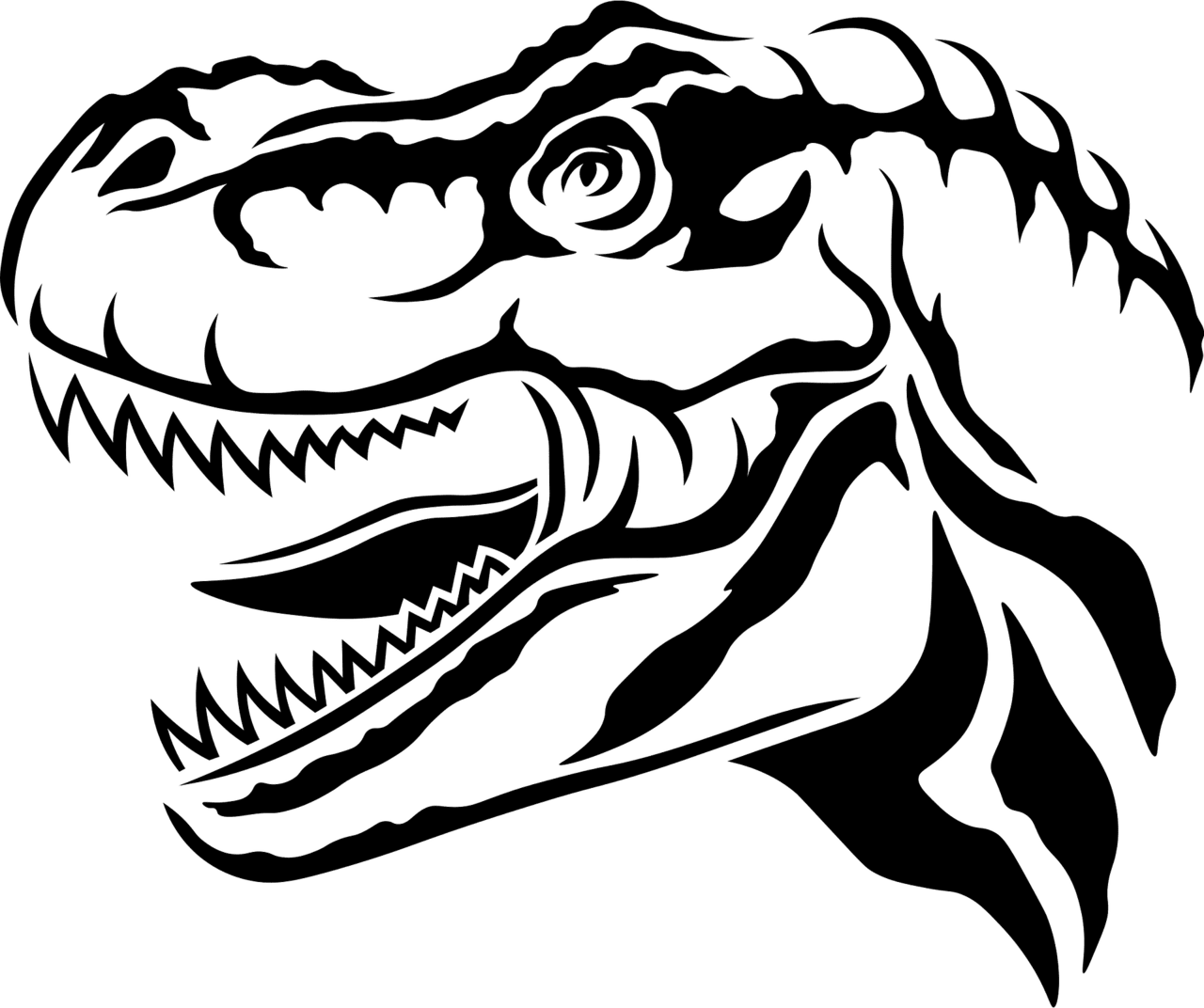 Dinosaur black and white rex head vector clipart images