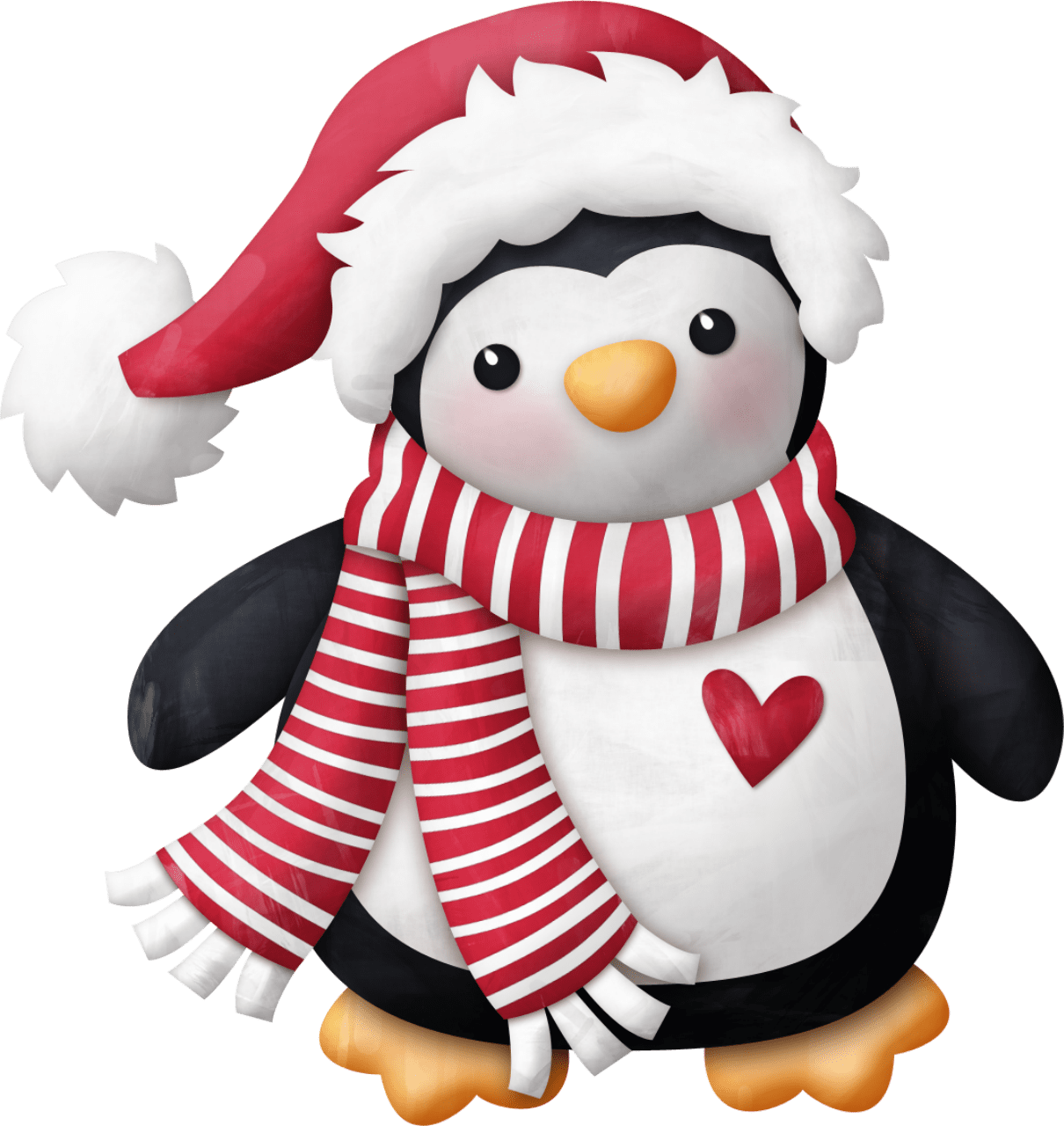 Christmas hat af orig penguin pictur drawing clipart clip art