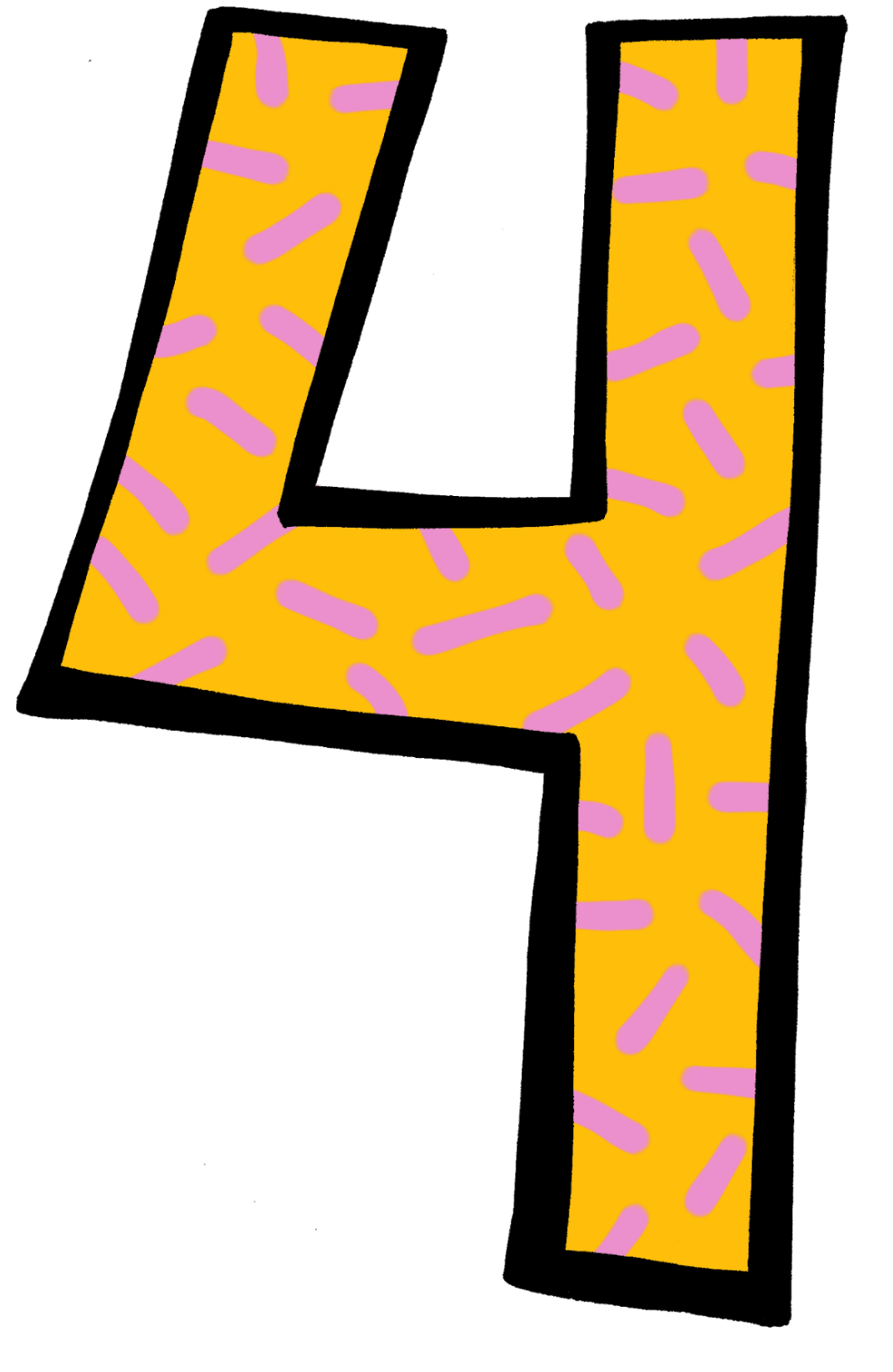 Artistic numbers number clipart four image with no background