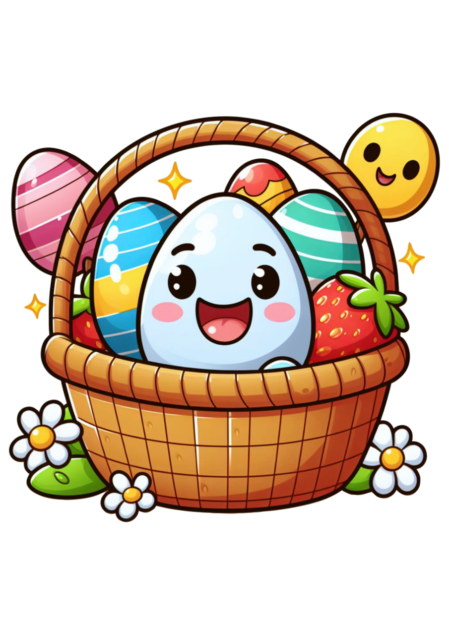 Easter basket imagens de scoa coelhinho ovos chocolate clipart