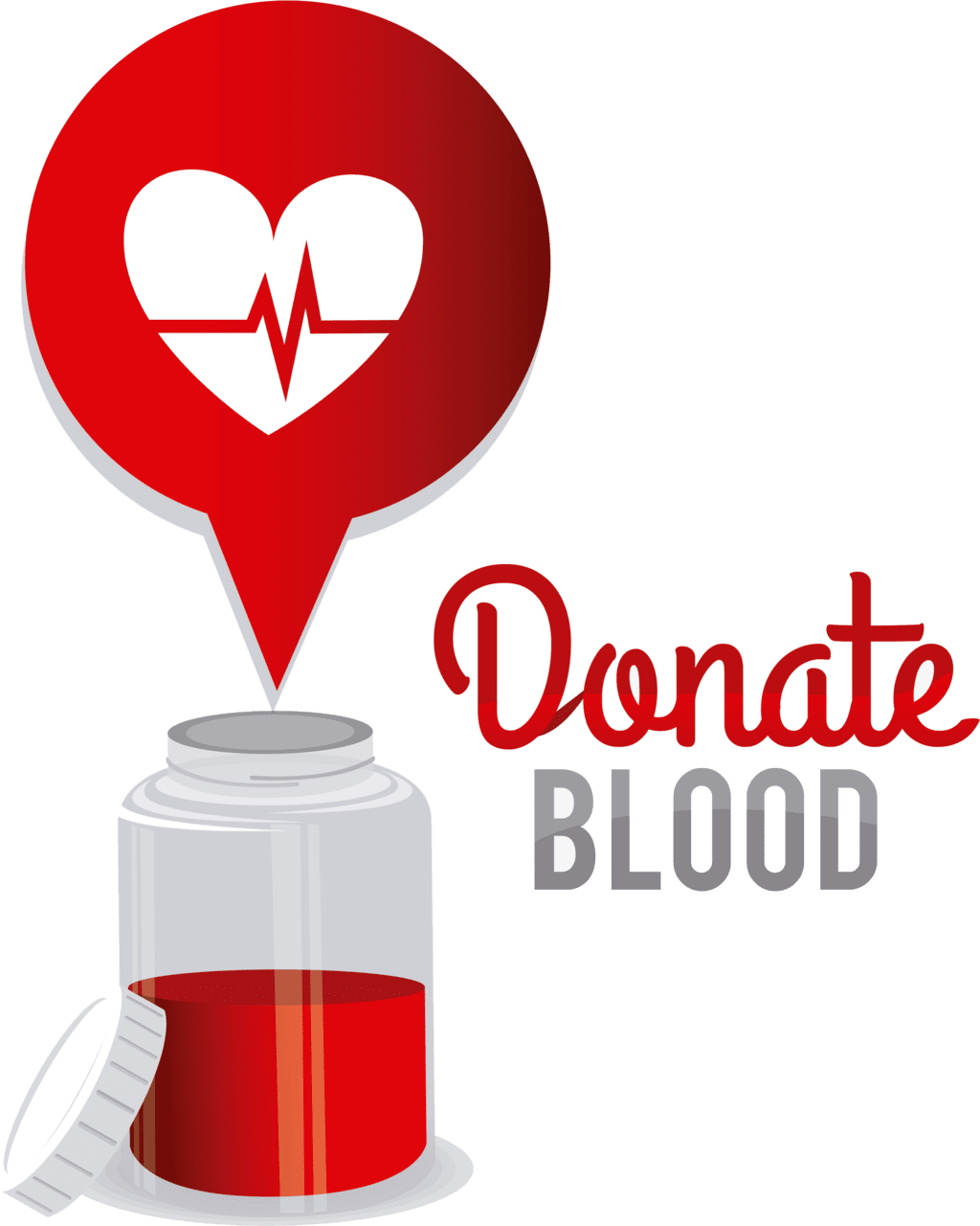 Blood donation of medical material logo clipart