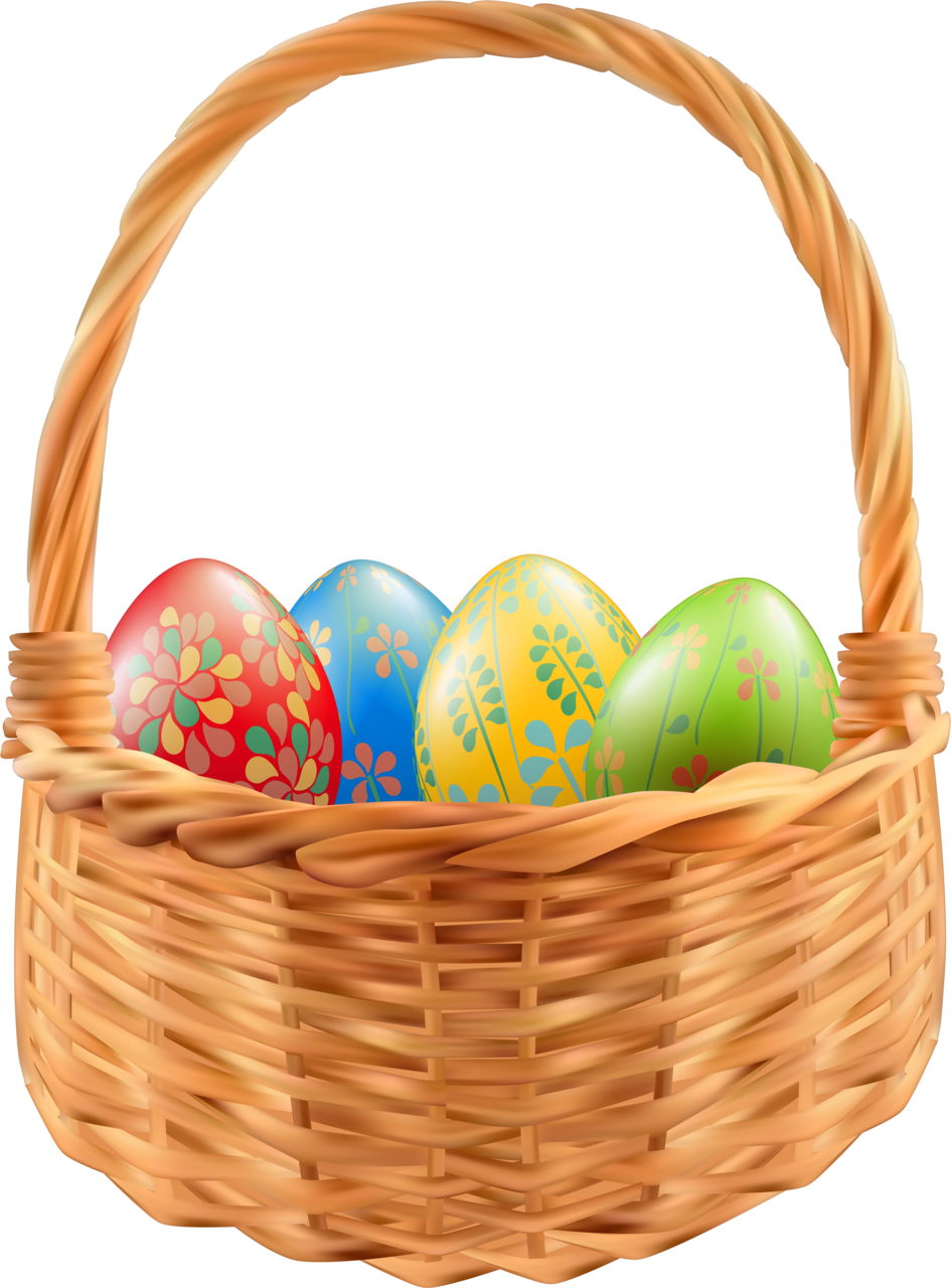 Easter egg basket clipart transparent