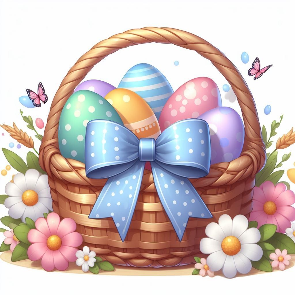 Easter basket pin page clipart free