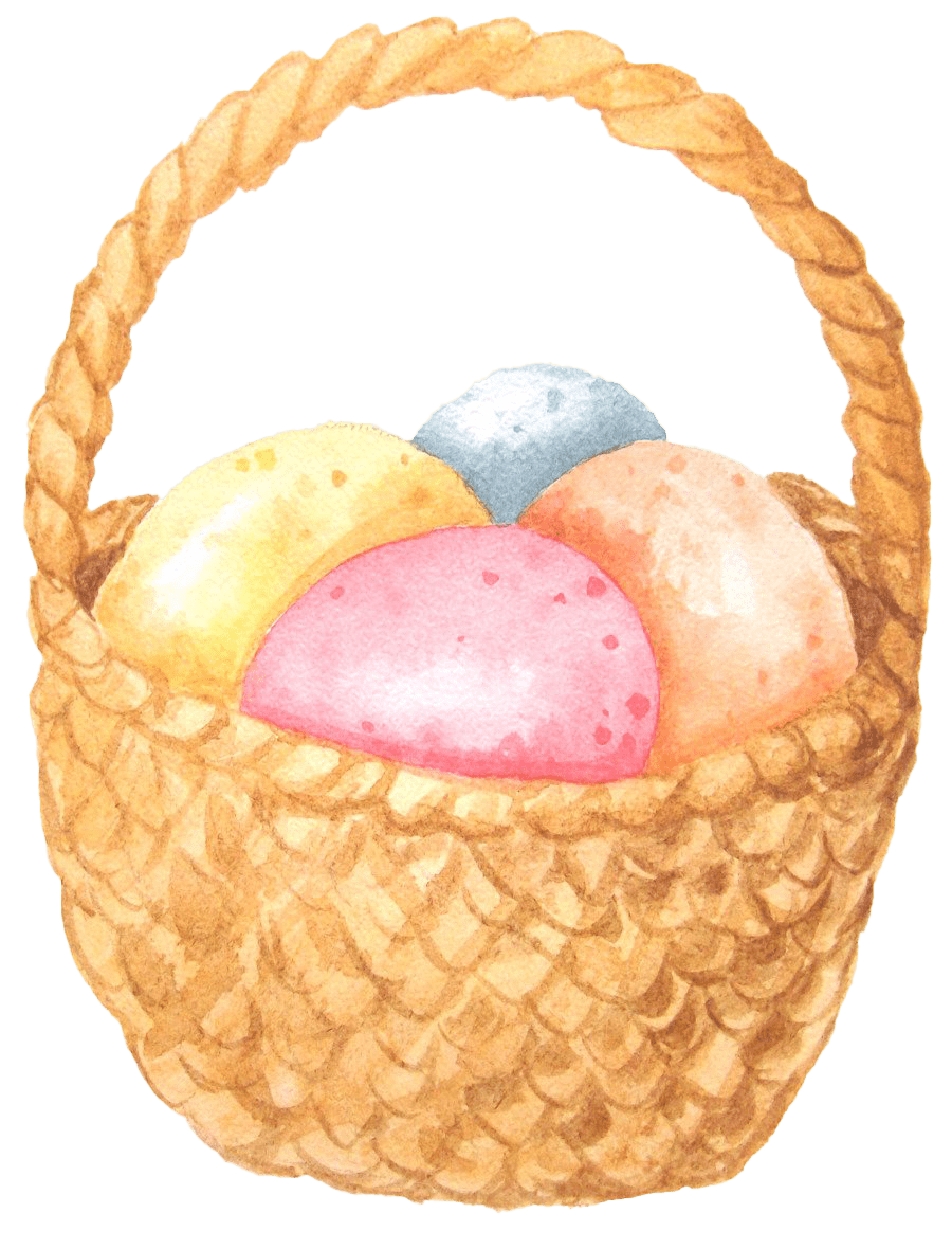 Easter basket breakfast clipart vector