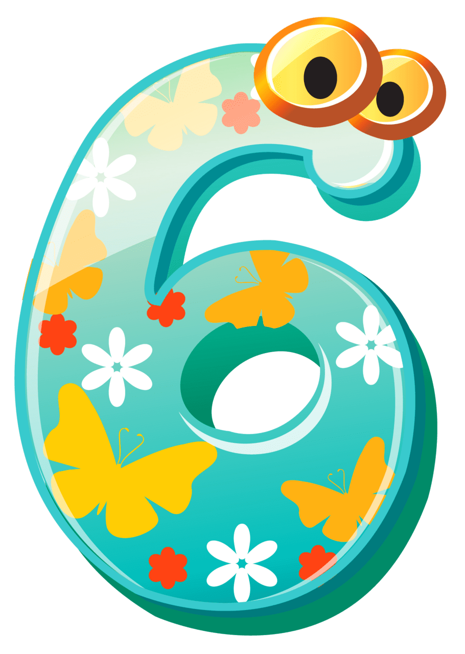 Artistic numbers playful boy standing with number ten math clipart vector