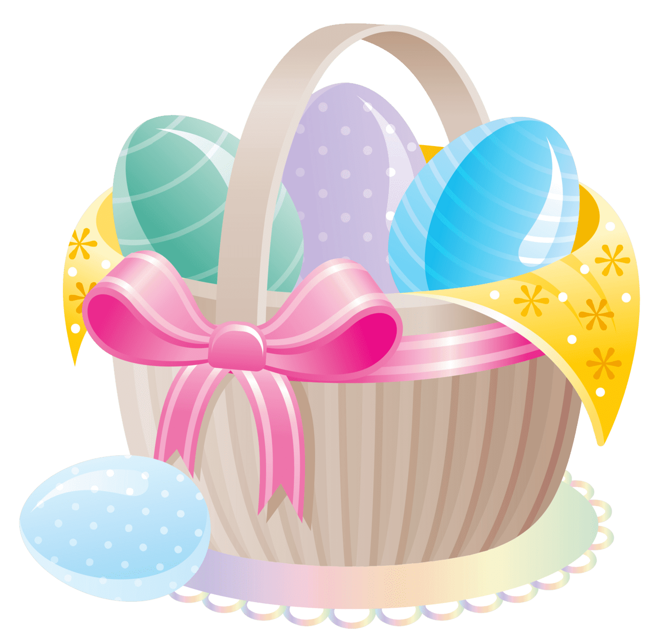 Easter basket delicate with eggs clipart picture