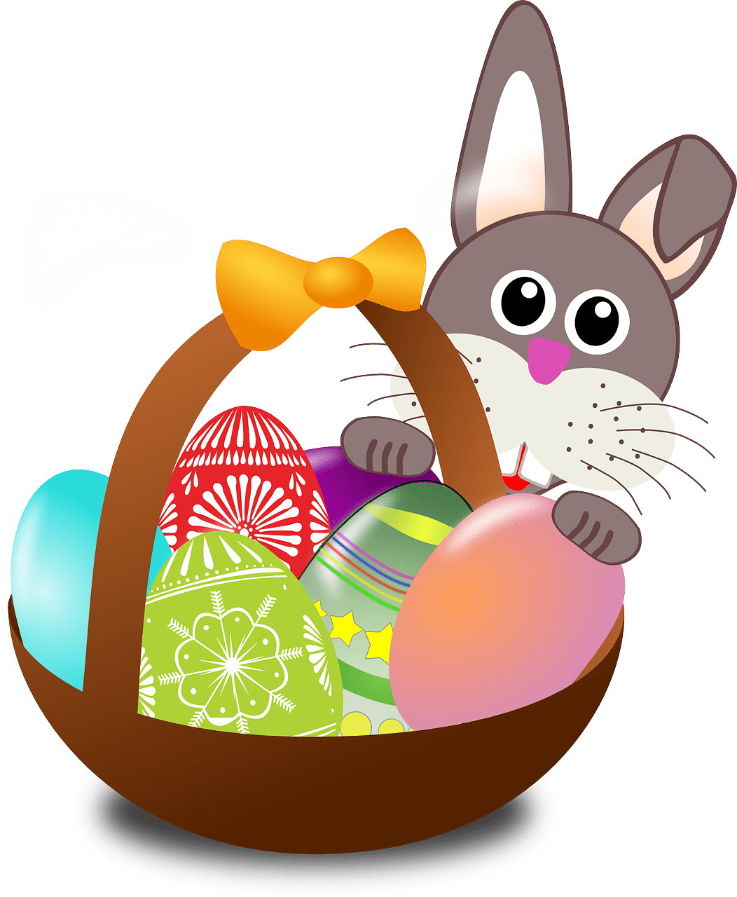 Easter basket decor bunny with images clipart