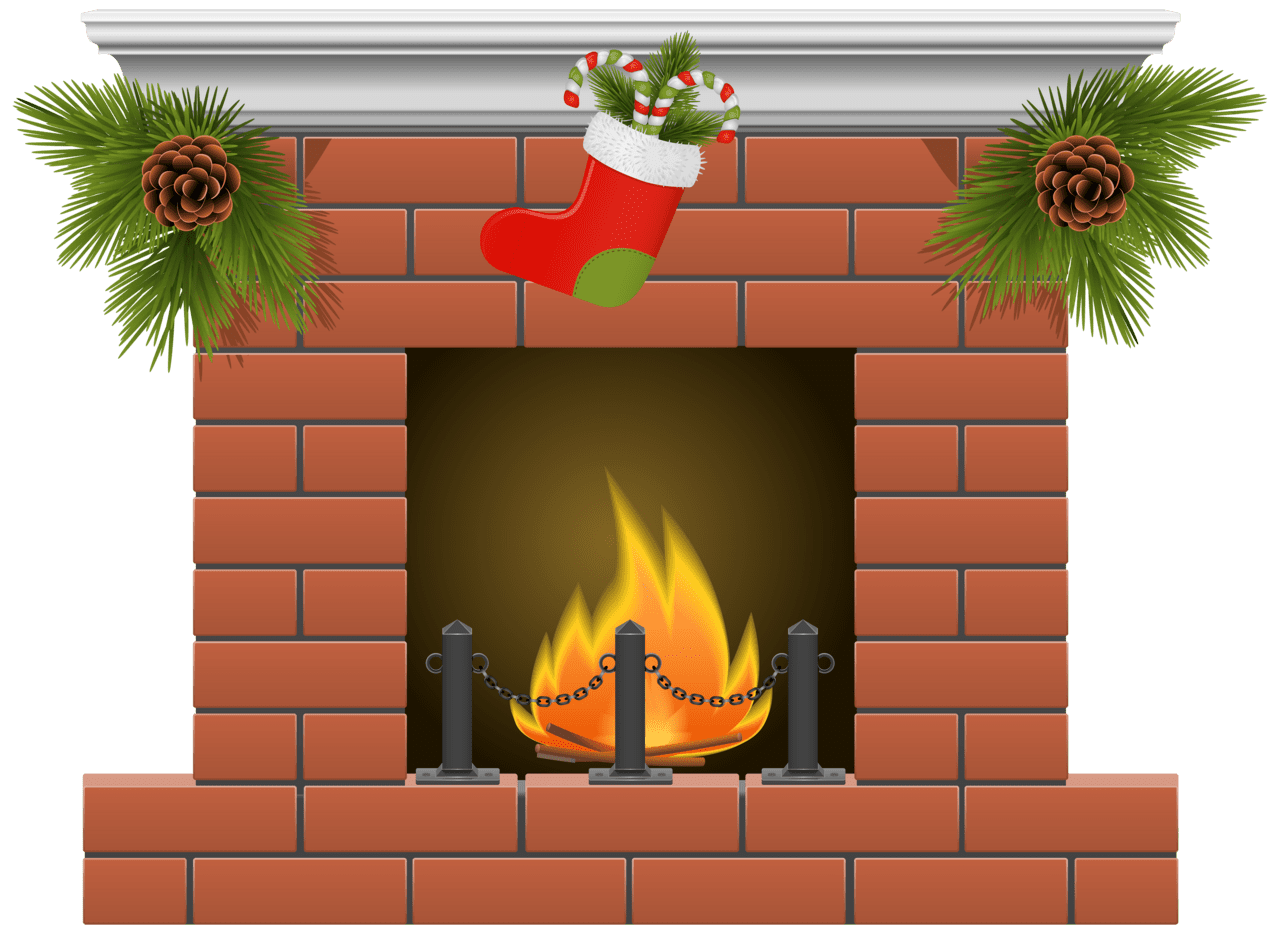 Christmas fireplace clipart best vector