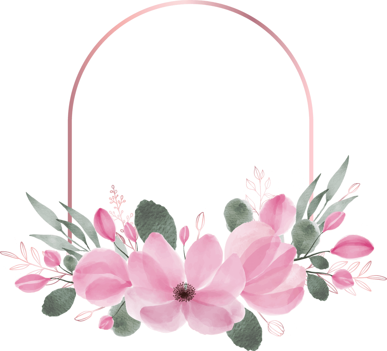 Floral border best digital picture frame clipart