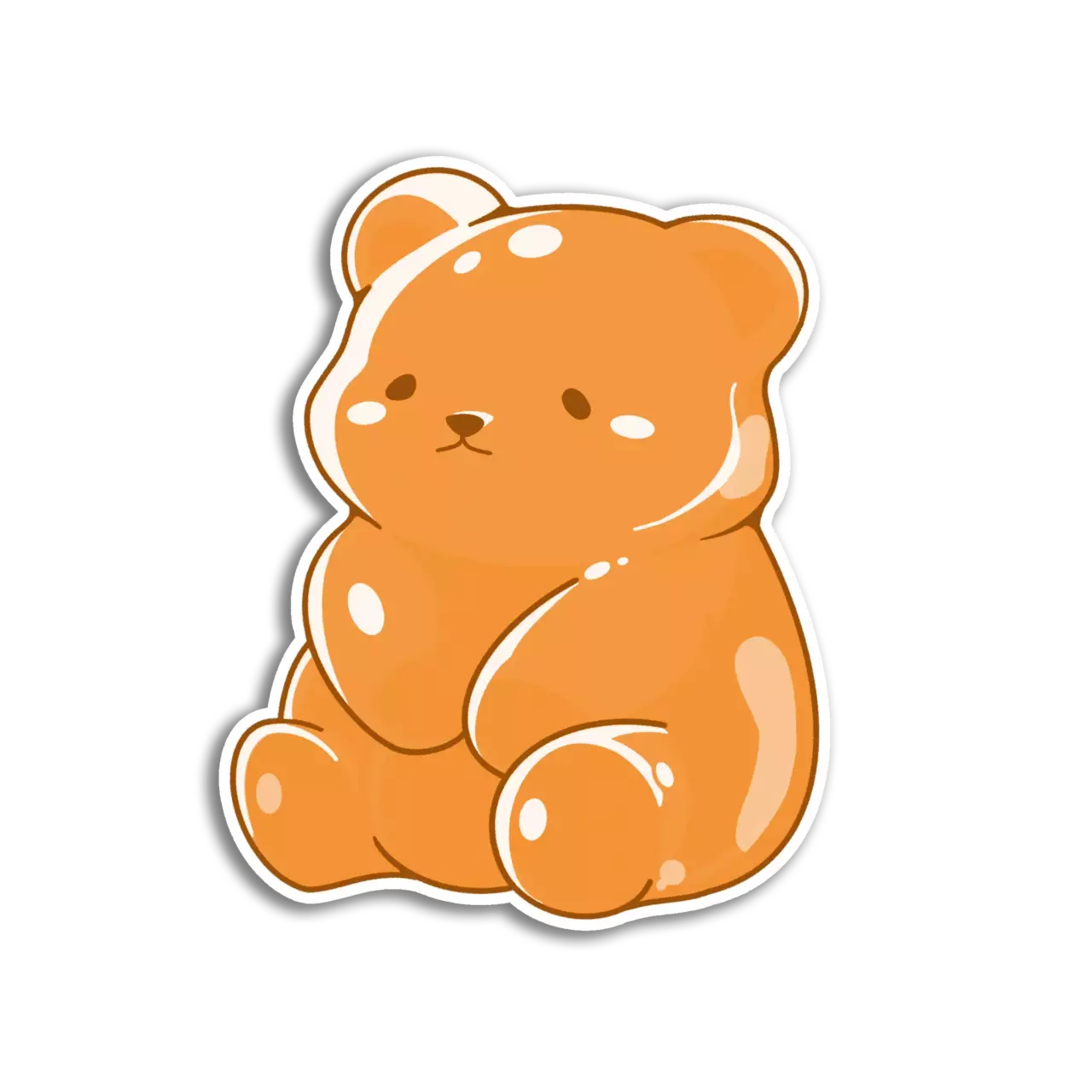 Orange gummy bear sticker clipart image