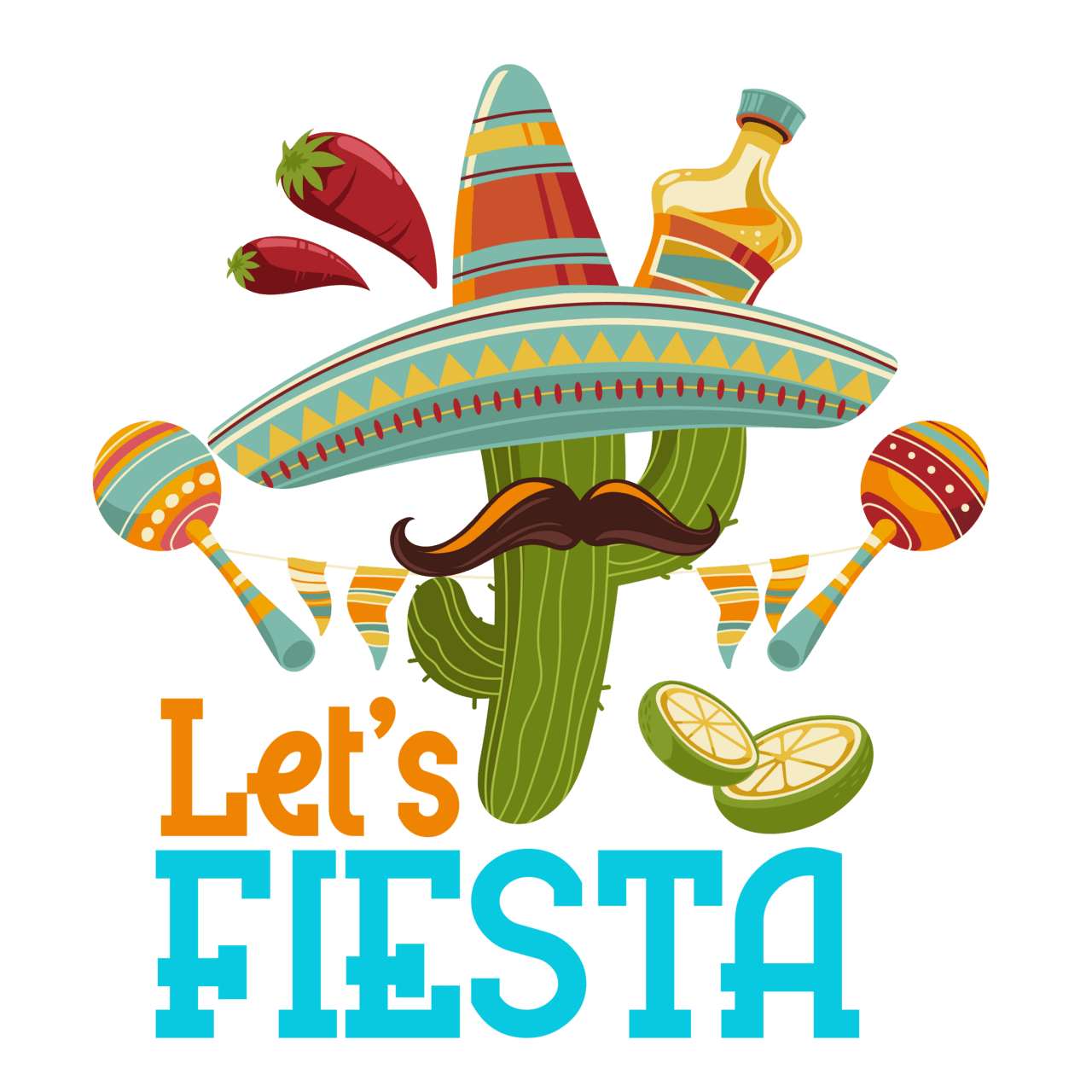 Lets fiesta dtf patterns clipart photo