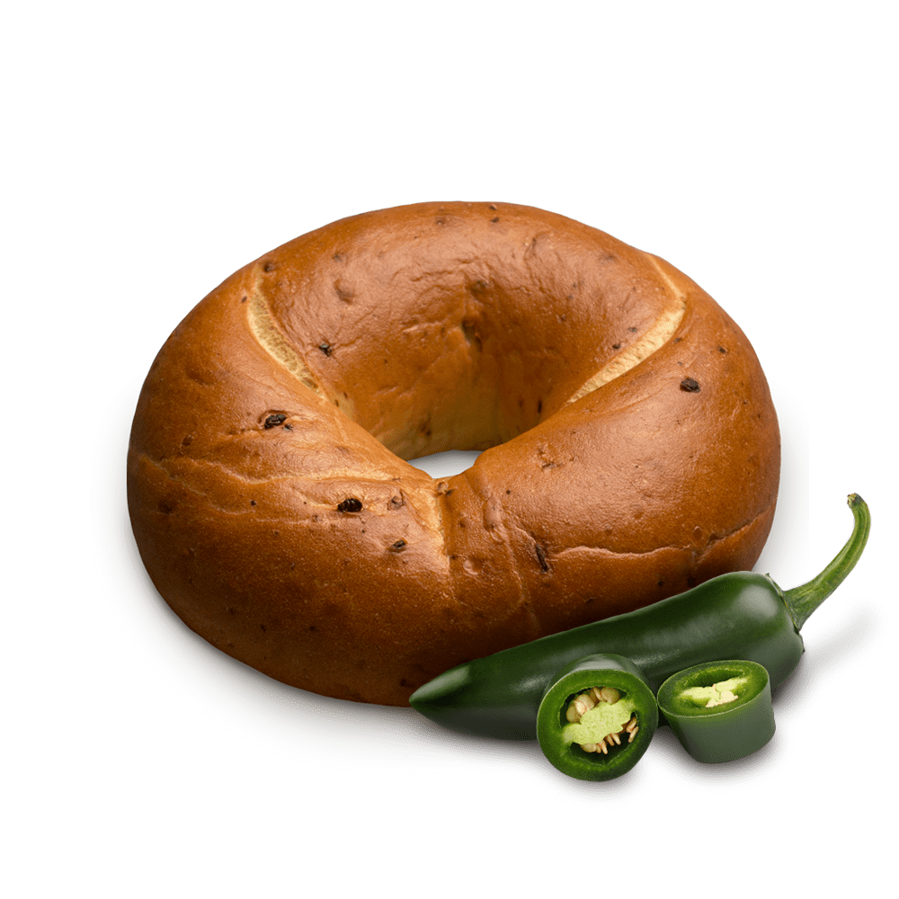 All natural jalapeno bagel frozen dough clipart background